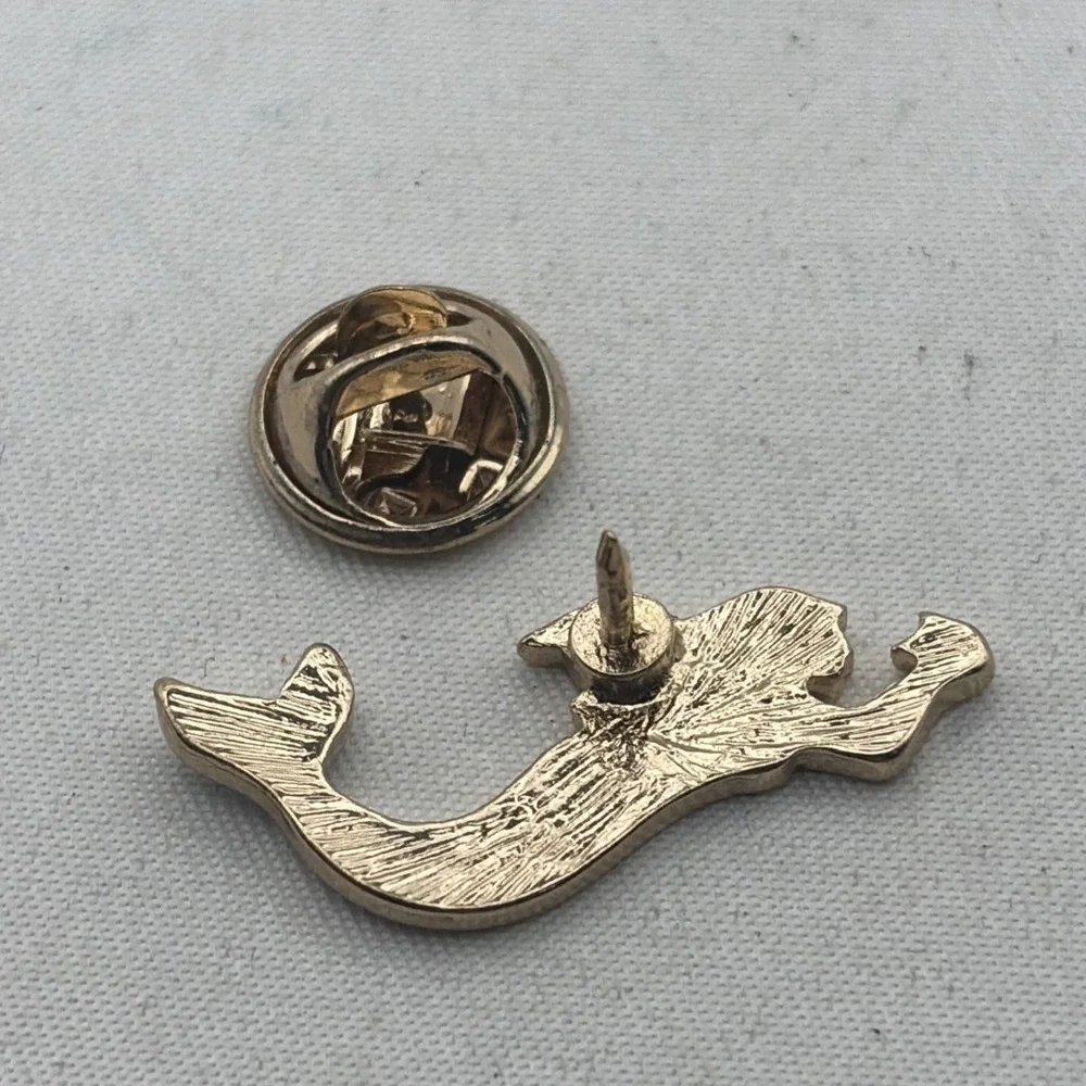 Cartoon Mermaid Swimming With Starfish Lapel Hat Pin Blue Gold Tone Enamel